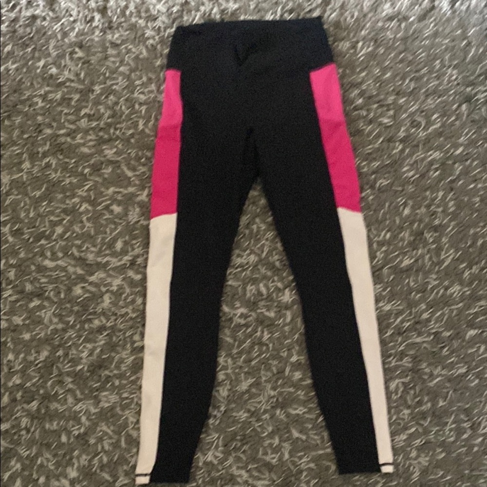 Chic Black and Pink Leggings by Fabletics